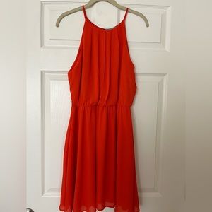 Orange Flowy Mini Dress